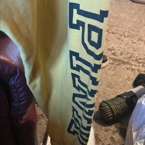 Yellow Joggers with Blue Print